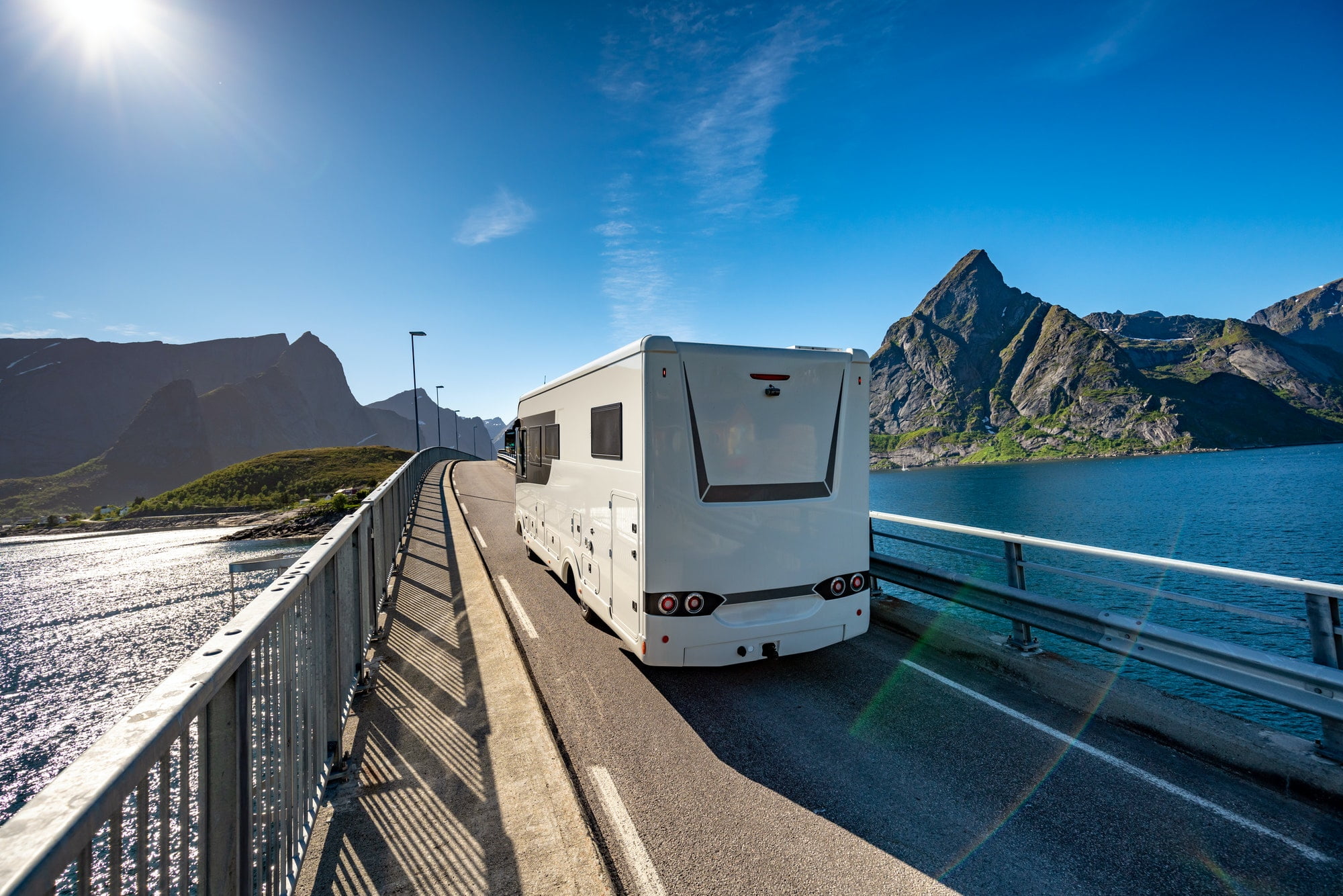 VR Caravan car travels on the highway.